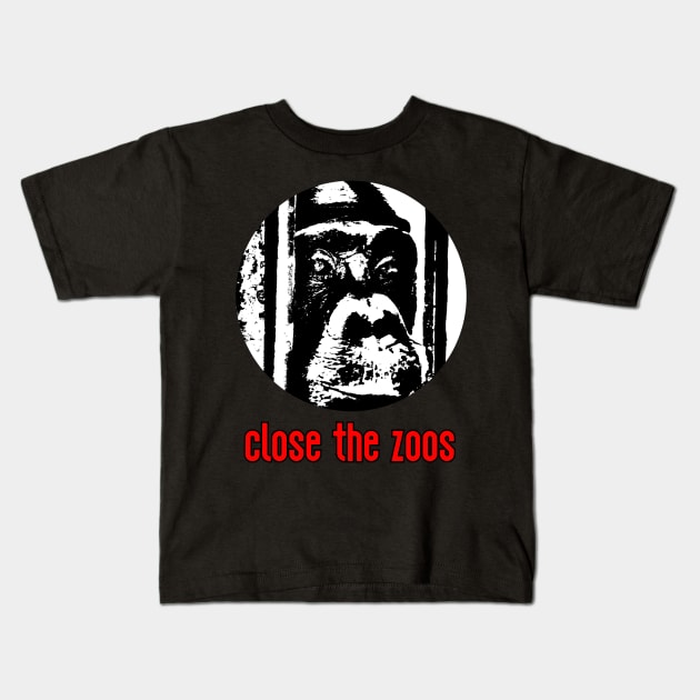 Close The Zoos Kids T-Shirt by RevolutionInPaint